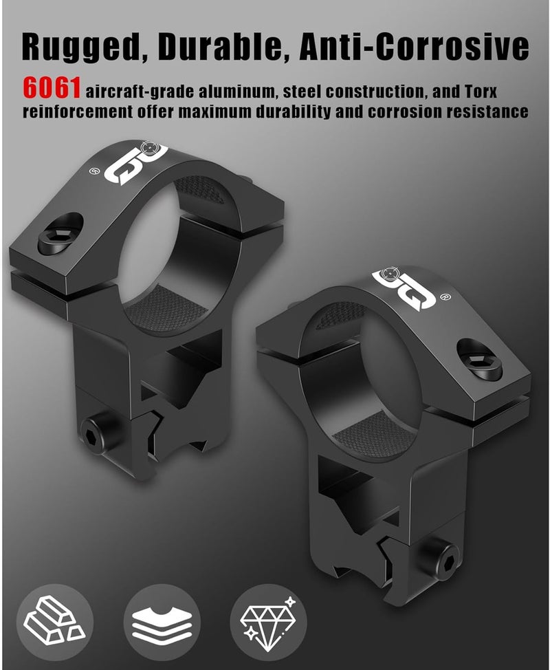 UUQ High Profile 1-Inch Scope Mount Rings, 2-Pack for for Dovetail and Picatinny Rails - Image 4